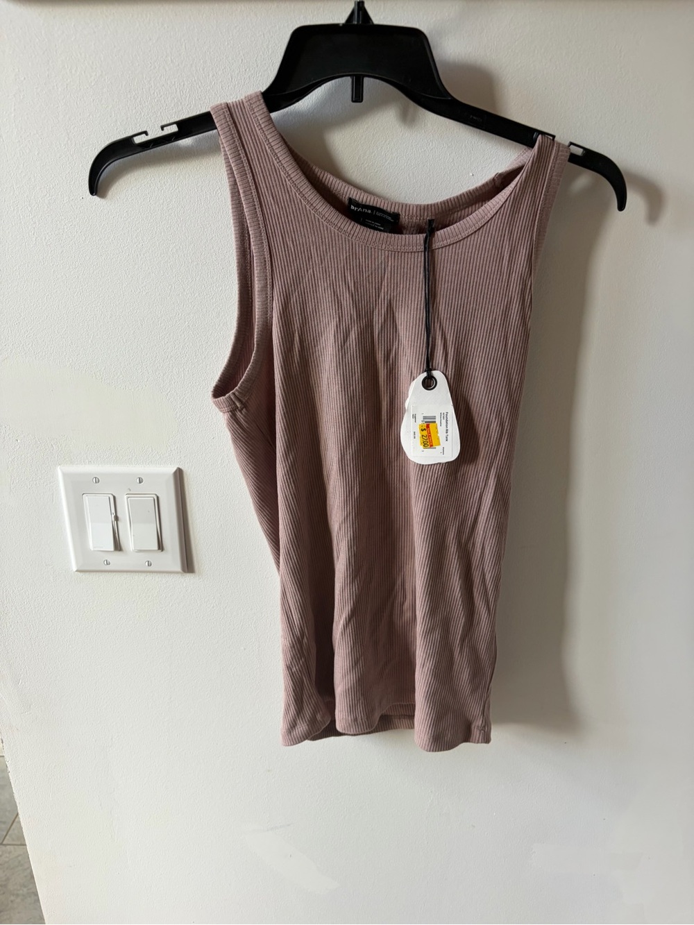 Prana Ribbed Scoop Tank Top - Mauve Brown